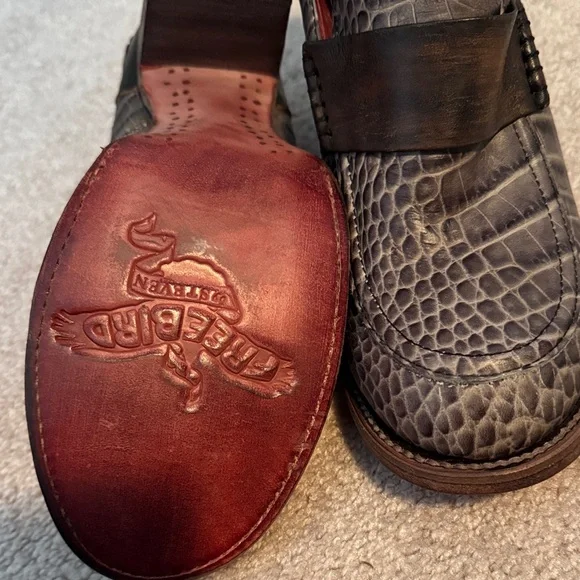 Freebird by Steven Crocodile Patterned Heels in Gray and Black - Picture 3 of 5